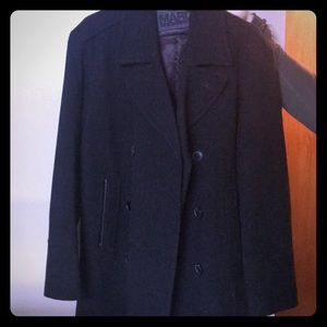 Men’s black wool dress coat